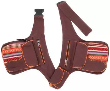 Guru-Shop Goa Gürteltasche Stoff Sidebag (57785) braun