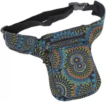 Guru-Shop Goa Gürteltasche Stoff Sidebag (38459) schwarz