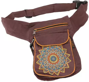 Guru-Shop Stoff Sidebag Gürteltasche Mandala aus Nepal (51329) braun
