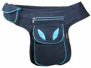 Kunst und Magie Goa Schulter-/Bauchtasche Gürteltasche (14177) schwarz/blau