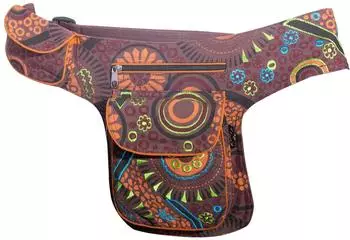 Kunst und Magie Goa Schulter-/Bauchtasche Gürteltasche (13543) braun