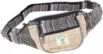 Guru-Shop Bestickte Ethno Sidebag Nepal Gürteltasche natur/schwarz