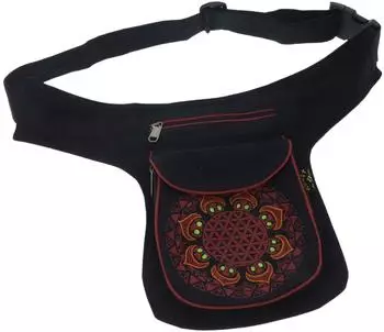Kunst und Magie Gürteltasche / Hüfttasche schwarz/bordeaux