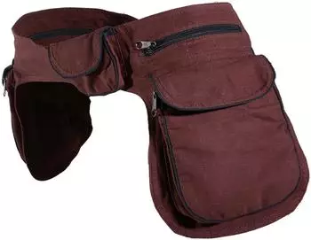 Kunst und Magie Doppelte Bauchtasche Mandala-Muster Festival-Gürteltasche Hippie Goa (Mndbth-br) dunkelbraun