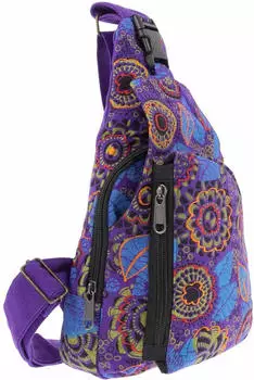 Kunst und Magie Sling Bag Schultertasche Hippie Bodybag (15941) lila
