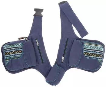 Guru-Shop Goa Gürteltasche Stoff Sidebag (57784) blau