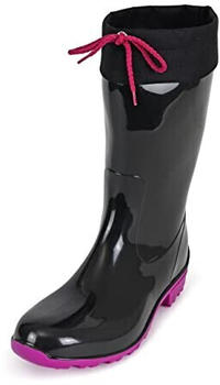 Regenliebe Gummistiefel Fieselregen Langschaft schwarz fuchsia