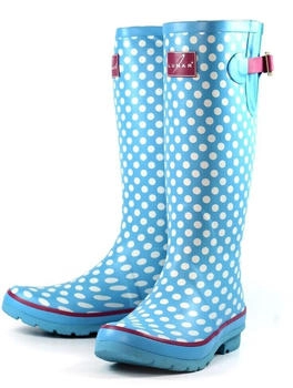 Lunar Lunar Polka Dot Damen Gummistiefel blau schwarz
