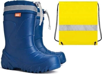 Goldkids Ultra Leichte Gummistiefel blau gef&uuml;ttert Eva Schaum Innensocken Schuhbeutel