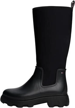 Tommy Hilfiger Rain Boots with Scuba Material black