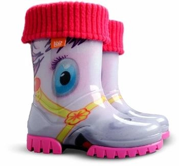 Goldkids LUX Rubber Boots Rain Boots Children's Boots Lined with Inner Socks rosa