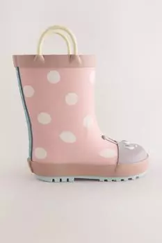 Next Fashion Rain Boots pink ladybird
