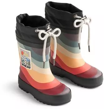 Wheat Thermo Rain Boots rainbow waves