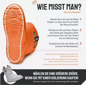 Ladeheid Federleichte Gummistiefel Thermo mit F&uuml;tterung (LA-CA-Panda249) orange(151c)
