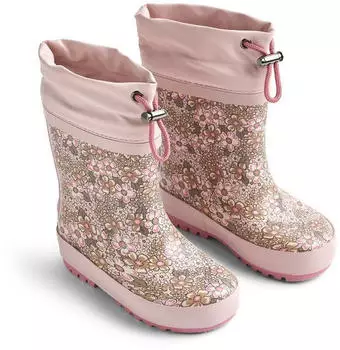 Wheat Thermo Barefoot Rubber Boot Arden dim rose flowers