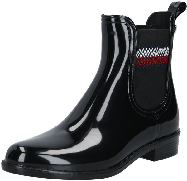 Tommy Hilfiger Signature Elastic Ankle Rain Boots (FW0FW05359) black