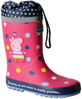 Regatta Peppa Splash Rain Boots bright blush polka dot