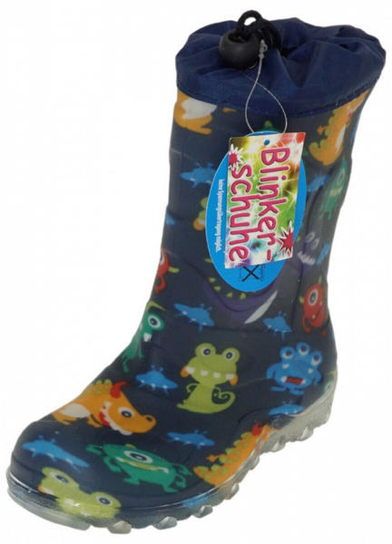 Beck-Schuhe Beck Blinking Rubber Boots Kids Monsters blue