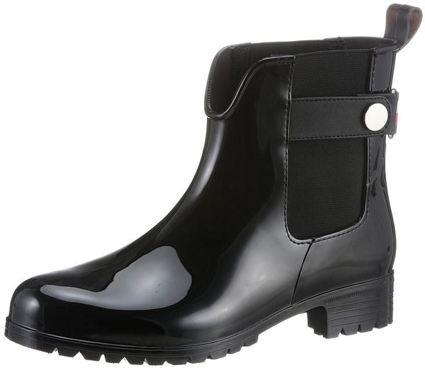 Tommy Hilfiger Patent Finish Ankle Wellies (FW0FW06777) black