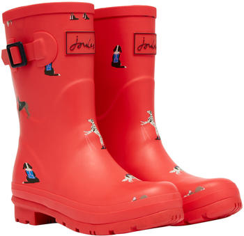 Joules Molly Welly Wellington Boots Hiking Dogs red