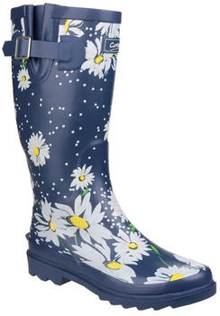 Cotswold Burghley Wellingtons navy flowers