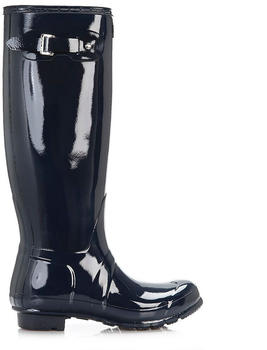 Hunter Womens Original Tall Gloss Wellington Boots navy