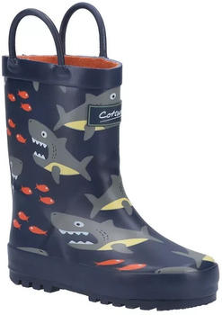 Cotswold Puddle Kid's Wellingtons navy Sharks