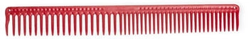 JRL Long Round Tooth Cutting Comb 9" red