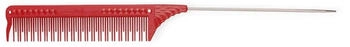 JRL Pin Tail Comb 8.8" red