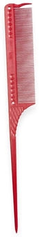 JRL Fine Teeth Tail Comb 8.5" red