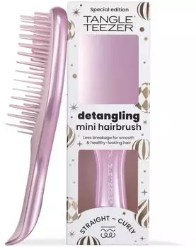 Tangle Teezer Ultimate Detangler Mini Straight & Curly, Pink Satin