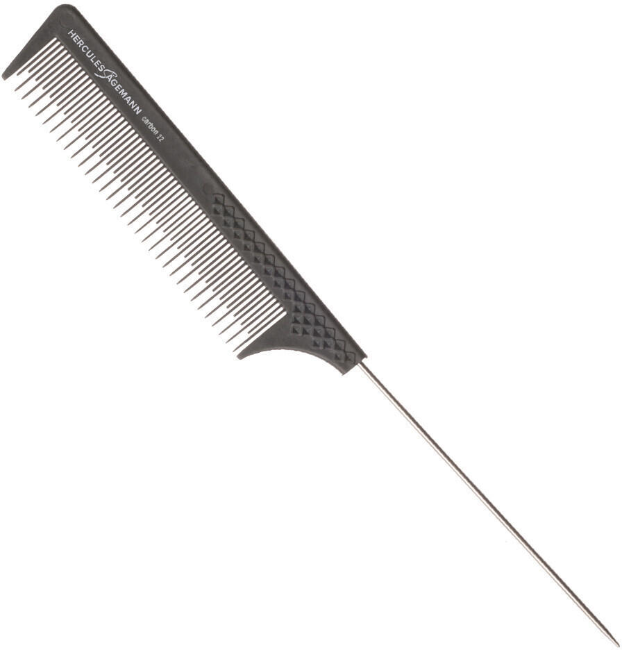 Hercules Carbon Kamm HS C3 Anthrazit – 17,7 Cm, Grobe/feine Zahnung, Hitzebeständig & Antistatisch