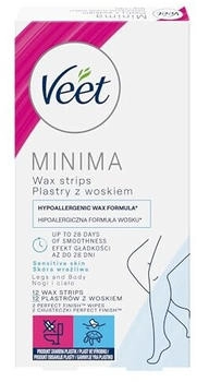 Veet Minima Hypoallergenic Enthaarungswachsstreifen für Füssen 12 St.