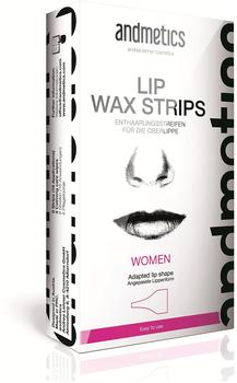 Andmetics LIP wax strips: Lippen Kaltwachs Enthaarung Streifen fürs Gesicht, perfekte Form zum Wachsen der Oberlippe, ohne mit Warmwachs zu reizen