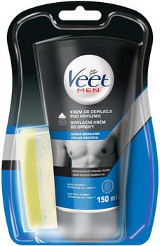 Veet Men Silk & Fresh Enthaarungscreme für unter die Dusche für empfindliche Oberhaut für Herren (150ml)