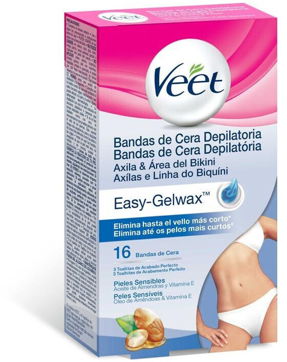 Veet EasyGelwax Bikini & Underarm Sensitive Skin Wax Strips (16 Strips