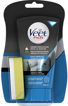 Veet Men Under the Shower Sensitive Skin Depilatory Cream + Brush (150ml)