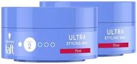 Schwarzkopf TAFT Ultra Styling Wax (2 x 75ml), Haarwax bis zu 24h Kontrolle flexibler