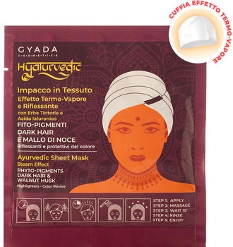 Gyada Cosmetics Hyalurvedic Farbglanz-Tuchmaske Dark Hair (60 ml)