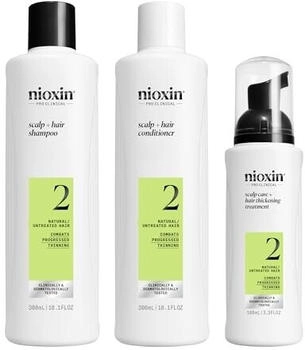 Nioxin System 2 Kit for Thin Natural Hair (Shampoo 300 ml + Conditioner 300 ml + Treatment 100 ml)