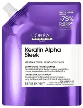 L'Or&eacute;al Serie Expert Keratin Alpha Sleek Shampoo Refill 500ml