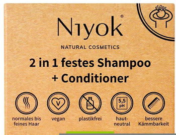 Niyok 2 in 1 festes Shampoo + Conditioner - Green touch (80 g)