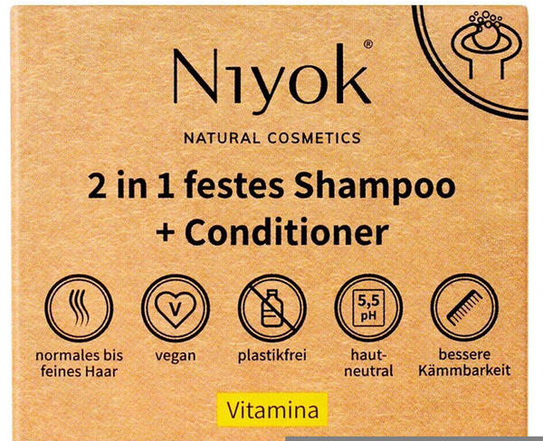 Niyok 2 in 1 festes Shampoo + Conditioner - Vitamina (80 g)