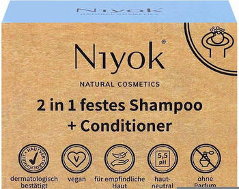 Niyok 2in1 festes Shampoo und Conditioner Sensitiv (80g)