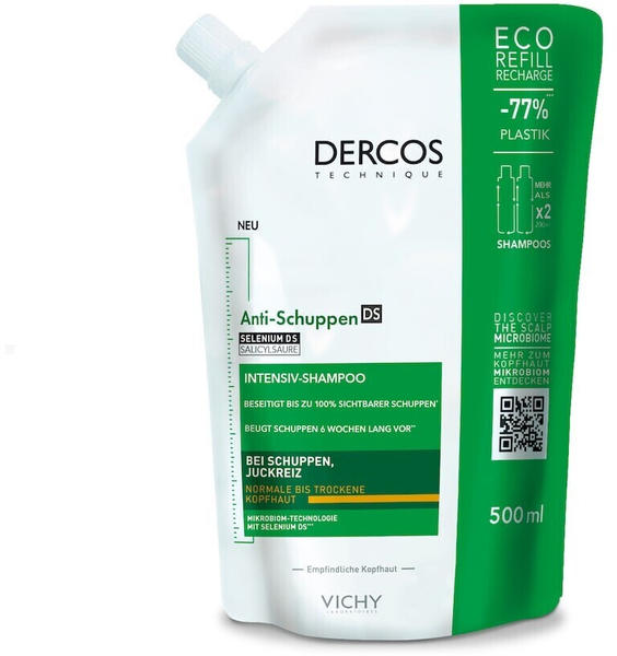 Vichy Dercos Anti-Schuppen Shampoo trockene Kopfhaut Nachfüllpack (500ml)