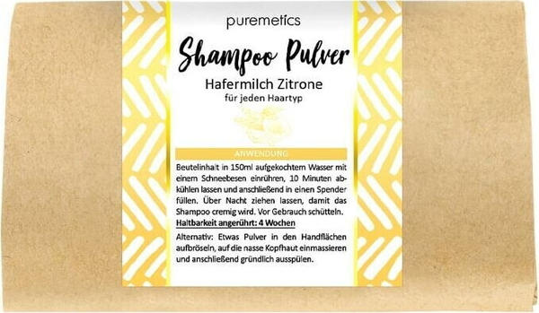 puremetics Shampoo Pulver Hafermilch Zitrone (50 g)