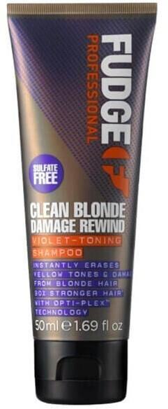 Fudge Clean Blonde Damage Rewind Violet Toning Shampoo (50 ml)