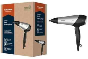 Grundig HD 6080 L Haartrockner 2200 W, F&ouml;hn, Ionen Funktion, 3 Temperatur- und 2 Luftstromstufen, Kaltstufe, Keramikbeschichtung, 1,8 m Kabel, Schwarz/Silber