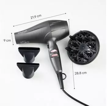 Taurus Fashion 2600 Ionic | 2600 W | 6 Geschwindigkeits-/Temperatureinstellungen | AC-Motor | Ionic Care | Kaltluft | Zubeh&ouml;r: Hub und Diffusor | Schwarz