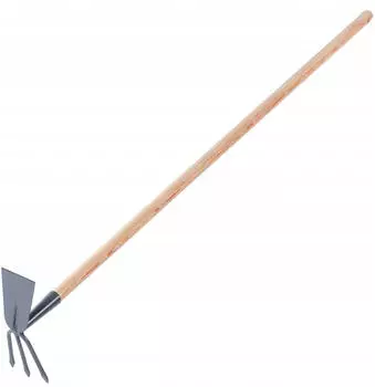 Kadax Gartenhacke Metall 3 Zinken, langer Holzstiel (K3451)